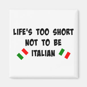 Das Leben ist zu Kurz, kein italienischer Kühlschr Magnet