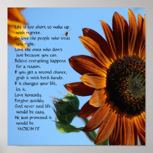 Das Leben ist zu kurz - Motivierend Poster