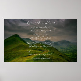 Das Leben ist zu Kurz ~ Rolling Hills Mountain Ged Poster