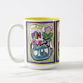 Das Leben ist zu kurz, Spaß haben! Whimsical Joy Zweifarbige Tasse