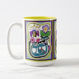 Das Leben ist zu kurz, Spaß haben! Whimsical Joy Zweifarbige Tasse
