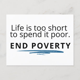 Das Leben ist zu kurz, um es arm auszugeben; ENDE  Postkarte