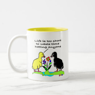 Das Leben ist zu Kurz, um Zeit zu verschwenden, di Zweifarbige Tasse