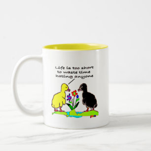 Das Leben ist zu Kurz, um Zeit zu verschwenden, di Zweifarbige Tasse