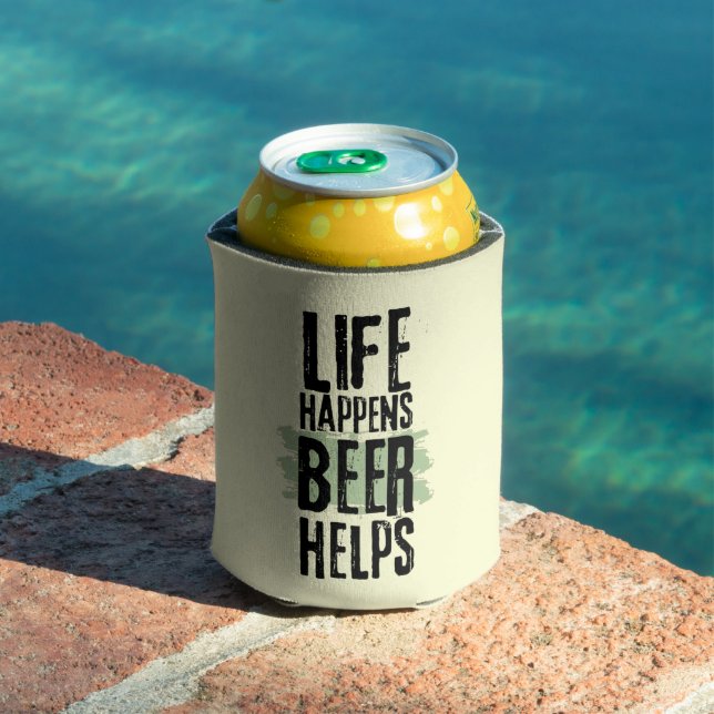 Das Leben passiert Bier hilft Funny Beer zu kühlen Dosenkühler (In Situ Pool)