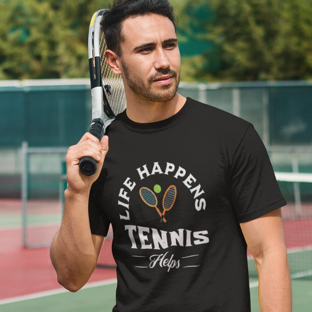 Das Leben passiert Tennis hilft Unisex T-Shirt (Life Happens Tennis Helps T Shirt)