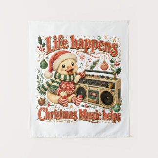 Das Leben passiert Weihnachtsmusik hilft Wandteppich