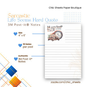 Das Leben scheint hart? Linierte 3M Post-it® Notiz