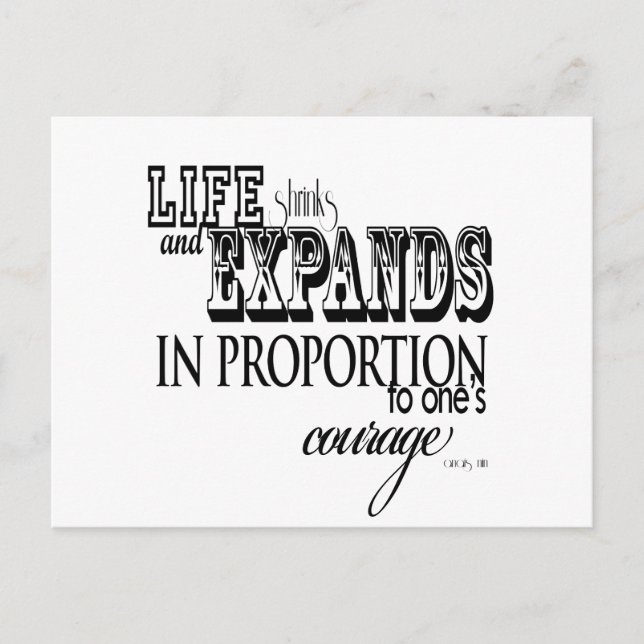 Das Leben schrumpft und weitet sich aus ... Anais  Postkarte (Vorderseite)