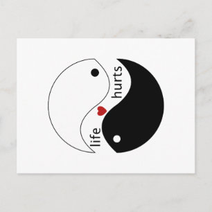 Das Leben tut weh, Herz, Yin-Yang Liebe bringt Zus Postkarte