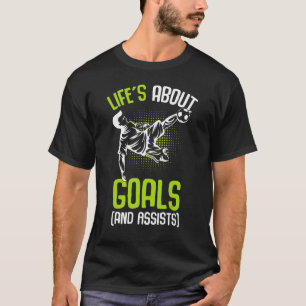 Das Leben über die Ziele Fußball-Spieler Jungs Kin T-Shirt