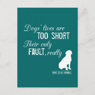 Das Leben von Hunden ist zu Kurz, ihr einziger Feh Postkarte