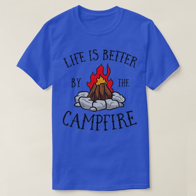 Das Leben wird besser durch das Campfeuer-Pfadfind T-Shirt (Design vorne)