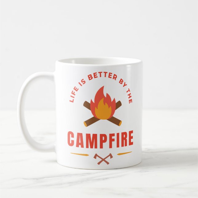 Das Leben wird besser durch das Campfire Kaffeetasse (Links)