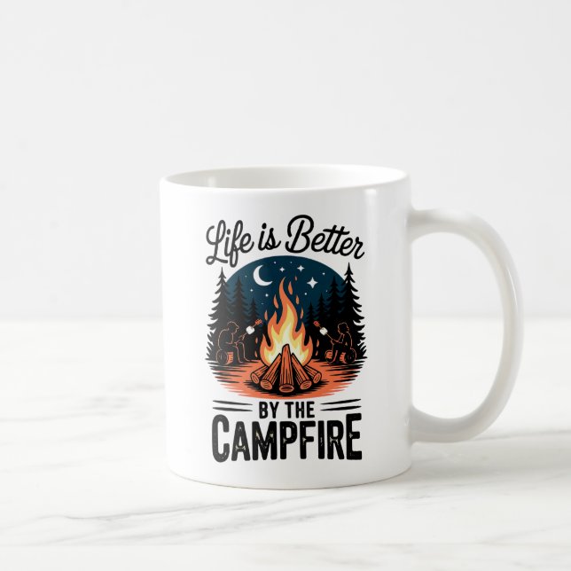 Das Leben wird durch das Lagerfeuer besser Kaffeetasse (Rechts)
