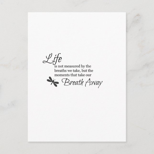 Das Leben wird nicht gemessen Postkarte (Vorderseite)