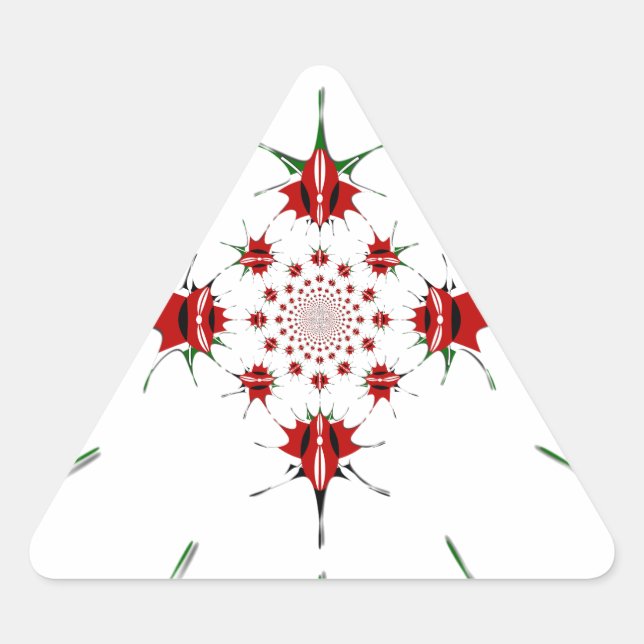 Das lebendige Kaleidoskop der Republik Kenia Schil Dreieckiger Aufkleber (Vorderseite)