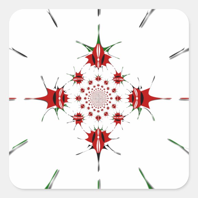 Das lebendige Kaleidoskop der Republik Kenia Schil Quadratischer Aufkleber (Vorderseite)