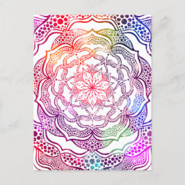 Das lebendige Mandala Colorful Chic Pink Stilvolle Postkarte