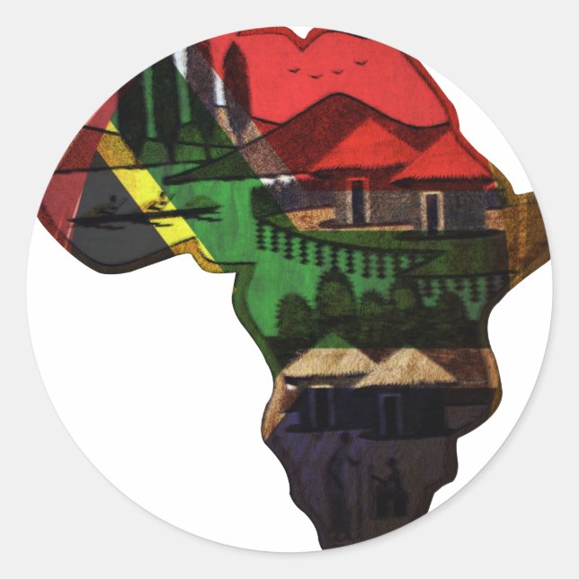 Das lebendige Mosaik Afrikas: Dekorative Musterkun Runder Aufkleber (Vorderseite)