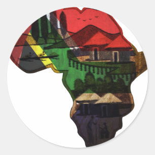 Das lebendige Mosaik Afrikas: Dekorative Musterkun Runder Aufkleber