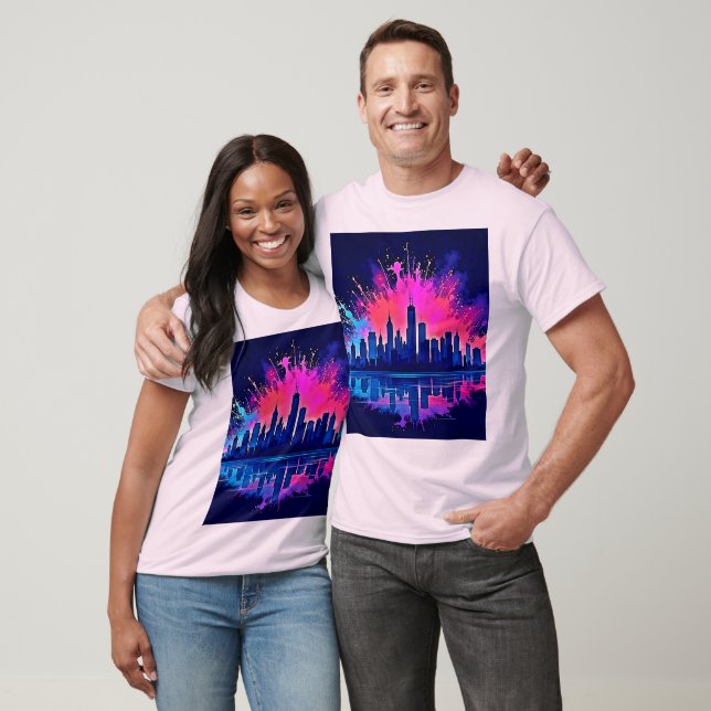 Das lebendige Stadtbild Splash Art T-Shirt (Unisex)