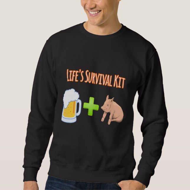 Das lebenslange Bierbierchen und das Schweinedesig Sweatshirt (Vorderseite)
