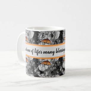Das Lebenssegnen Orange Monarch Butterfly-Muster Kaffeetasse