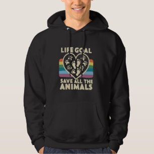Das Lebensziel Rettete alle Tiere Vintagen Rettung Hoodie
