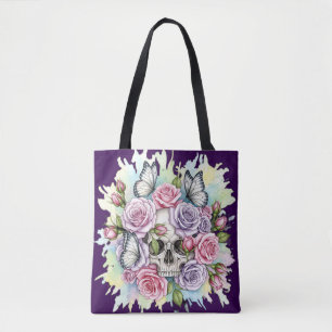 Das leichte Vermächtnis - Gothic Skull & Rose Tote
