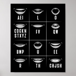 Das Lesen von Asl Hand Gesture Deaf Hörverlust Awa Poster