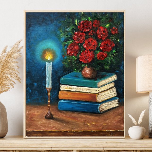 Das Lesen von Büchern zum Thema Kunst und Stillleb Poster (Von Creator hochgeladen)