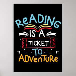 Das Lesen von Geschenken ist ein Ticket zum Abente Poster