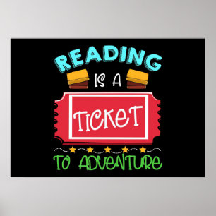 Das Lesen von Geschenken ist ein Ticket zum Abente Poster