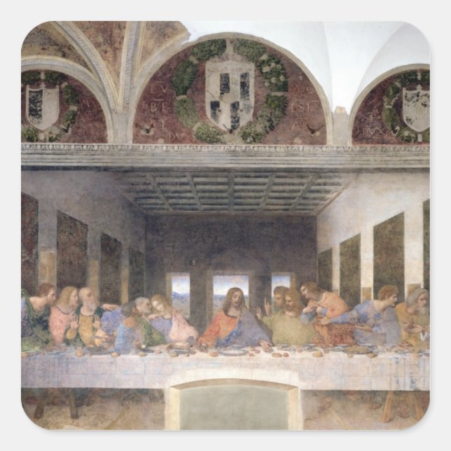 Das letzte Abendessen, 1495-1997 3 Quadratischer Aufkleber (Vorderseite)