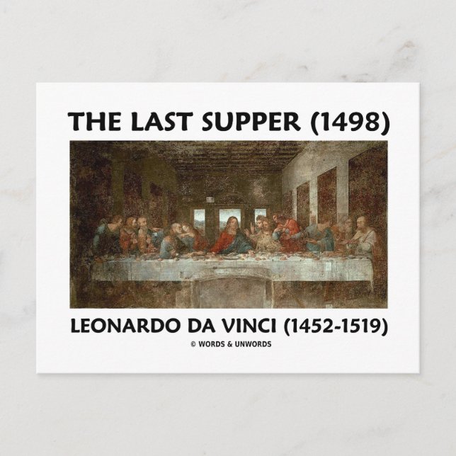 Das letzte Abendessen (1498) von Leonardo da Vinci Postkarte (Vorderseite)