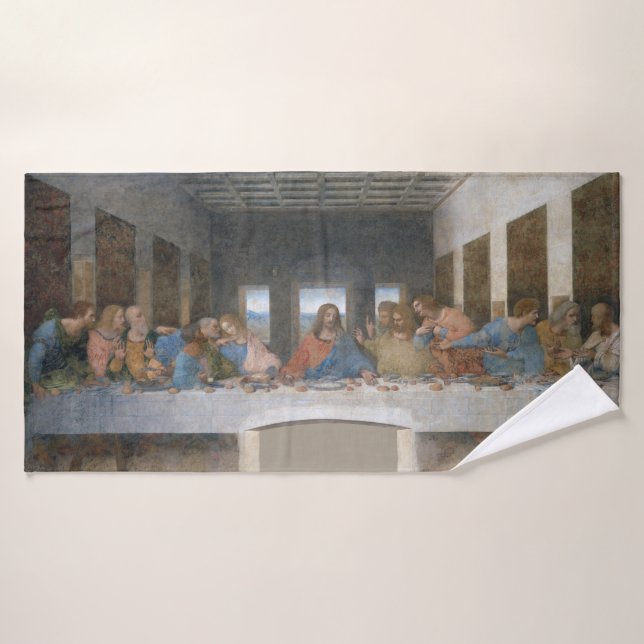 Das letzte Abendessen, Leonardo da Vinci, 1495-149 Badehandtuch (Badehandtuch)