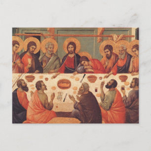 Das letzte Abendessen von Duccio di Buoninsegna Postkarte