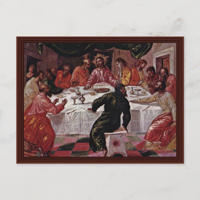 Das letzte Abendessen von Greco El Postkarte (Vorderseite)