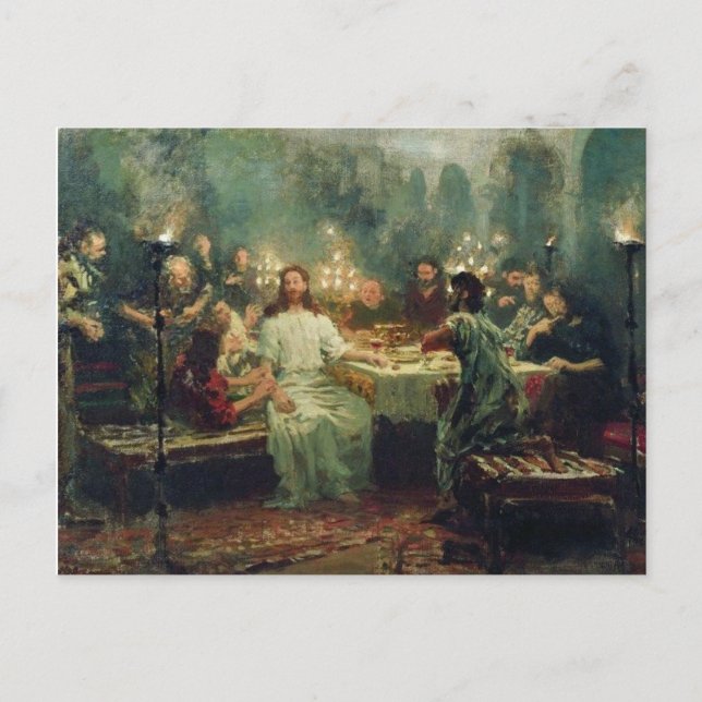 Das letzte Abendessen von Ilya Repin Postkarte (Vorderseite)