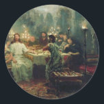 Das letzte Abendessen von Ilya Repin Runder Aufkleber<br><div class="desc">Das letzte Abendessen von Ilya Repin</div>