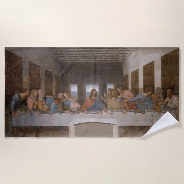 Das letzte Abendessen von Leonardo Da Vinci Strandtuch (Vorderseite)