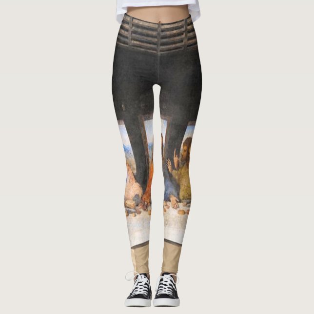 Das letzte Abendgemälde Leonardo Da Vinci Leggings (Vorderseite)