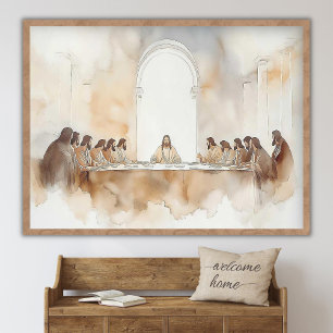 Das letzte Abendmahl, Christliche Wandkunst, Bild Poster