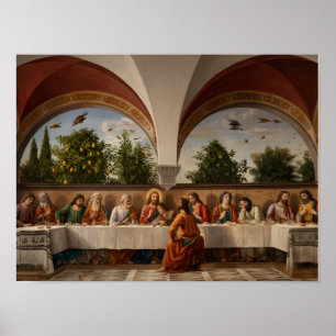 Das Letzte Abendmahl-Fresko Verbessertes Meisterwe Poster
