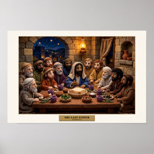 Das letzte Abendmahl — Häkel-Faserkunstposter Poster