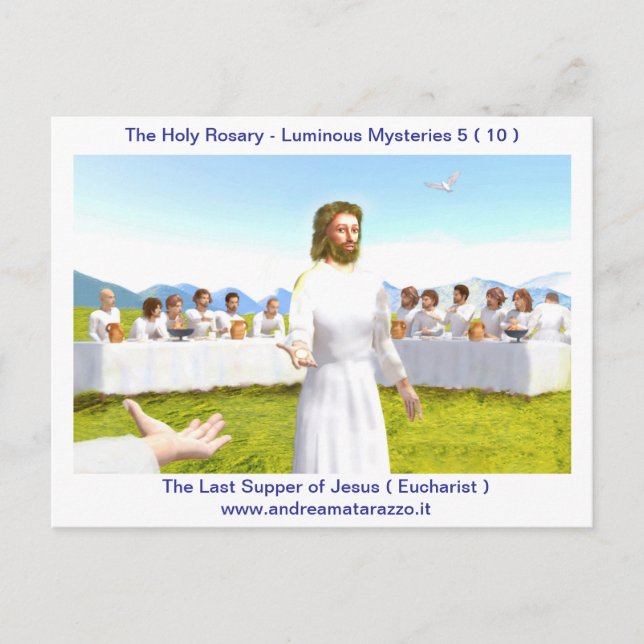 Das letzte Abendmahl Jesu ( Eucharist ) Postkarte (Vorderseite)