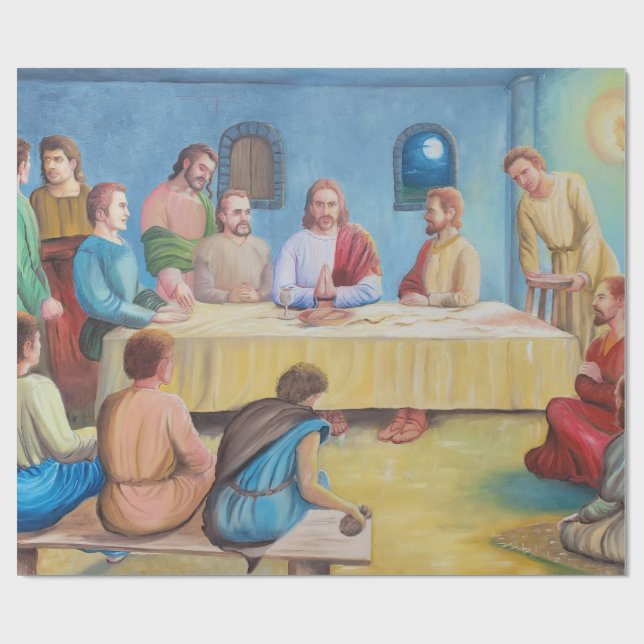 Das letzte Abendmahl: Jesus und die Jünger Geschenkpapier (Flach)