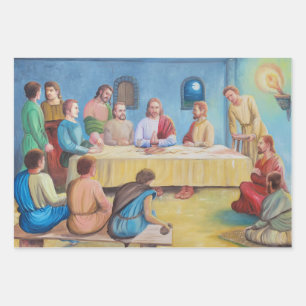 Das letzte Abendmahl: Jesus und die Jünger Geschenkpapier Set