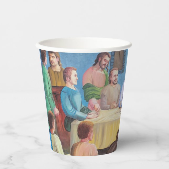 Das letzte Abendmahl: Jesus und die Jünger Pappbecher (Vorderseite)